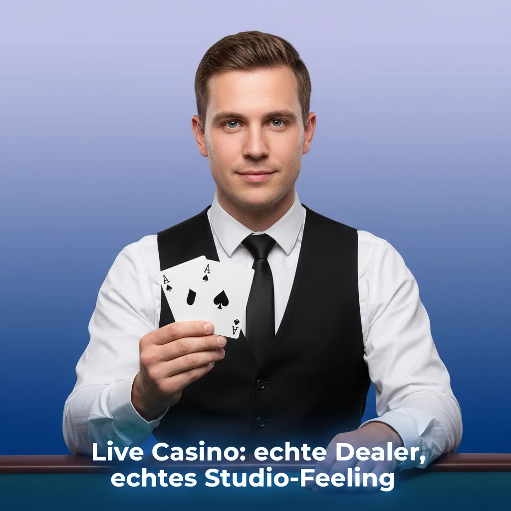 Live-Dealer im Studio mit Roulettekessel und Karten: Blackjack, Roulette, Baccarat, Game Shows und Poker in Echtzeit.